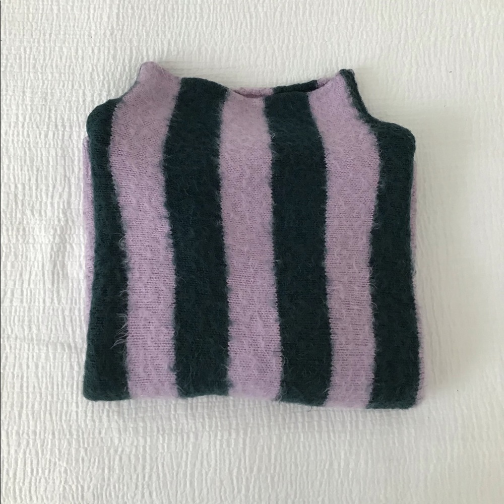 Fuzzy mock neck sweater